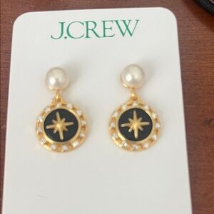 J. Crew Gold and Black Starburst Earrings